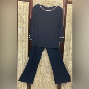 2 PC MSK PETITE BEJEWELED TOP/PANTS - SZ. PL/PM